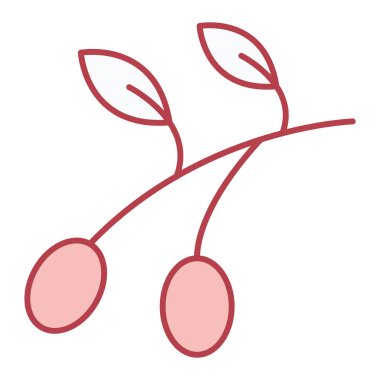 kiraz çileği ikonu vektör illüstrasyon grafik tasarımı