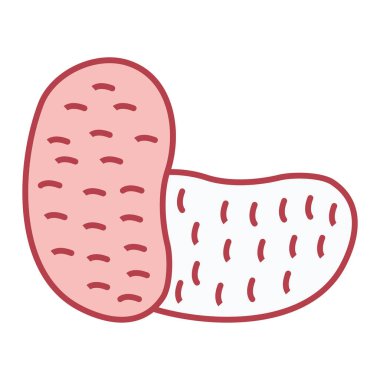 Yiyecek ve sebze ikonunun vektör çizimi. et ve sebze sembolü. izole tasarım.