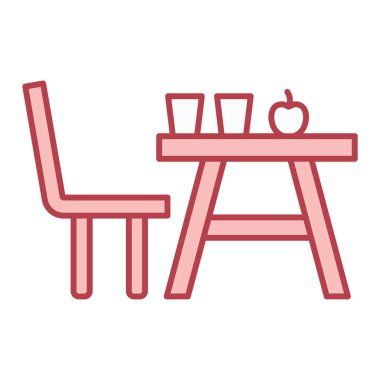 masa lambası ve sandalye ikonu vektör illüstrasyon tasarımı