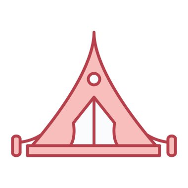 Kamp çadırı ikonu. Turist vektör sembolünün ana hatları web tasarımı