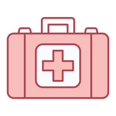 İlk yardım kiti simgesi vektör illüstrasyon grafik tasarımı