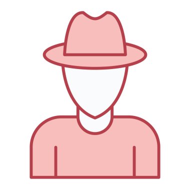 Şapka vektör simgesi takan adam