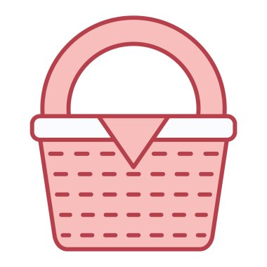 Alışveriş sepeti ikonu. Web tasarımı için wicker cart vektör simgelerinin özet çizimi