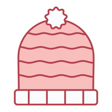 çizgi noel şapkası ikon vektör illüstrasyon tasarımı