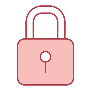 Asma kilit simgesi. Güvenlik sistemi sembolü. vektör illüstrasyonu