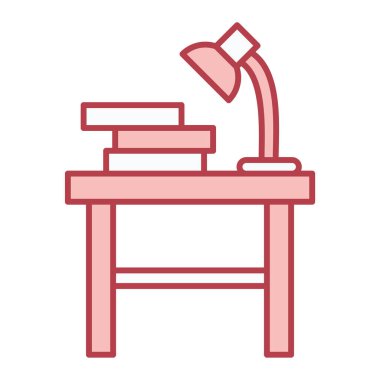 Masa lambası ikonu. Kitap vektörünün özet çizimi ve web için biçim simgeleri