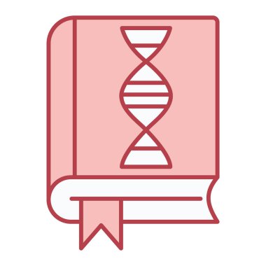 Kitap vektörü illüstrasyonunda DNA simgesi