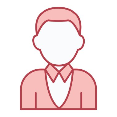 Avatar simgesi. Kişinin kullanıcı mesleği ve insanların teması. Yalnız tasarım. vektör illüstrasyonu