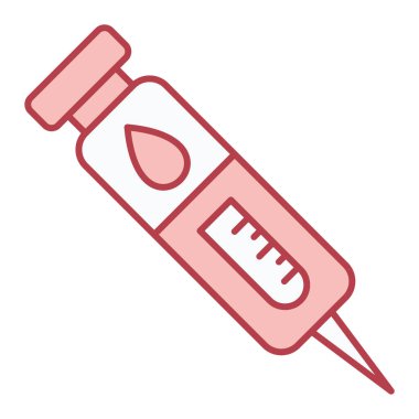 Tıbbi şırınga ikonu. Web için test tübü vektör simgelerinin özet çizimi