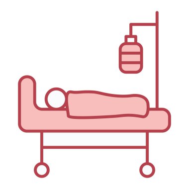 Hastane yatağı ikon vektör illüstrasyonu