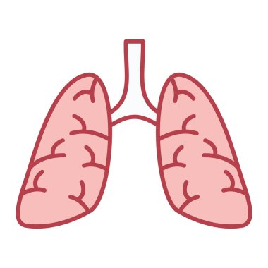 akciğer simgesi vektör illüstrasyonu