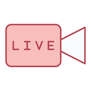 Video sohbet simgesi vektör illüstrasyonu