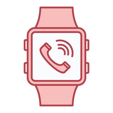 Akıllı saat simgesi. Akıllı telefon vektör illüstrasyonuyla özet geç. beyaz arkaplanda izole