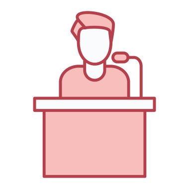 Konuşma balonu ikonu vektör illüstrasyon tasarımı olan adam