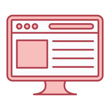 tarayıcı pencere simgesi. Dizüstü bilgisayar vektörünün ana hatları ve biçim simgelerini doldur. düzenlenebilir vuruş.