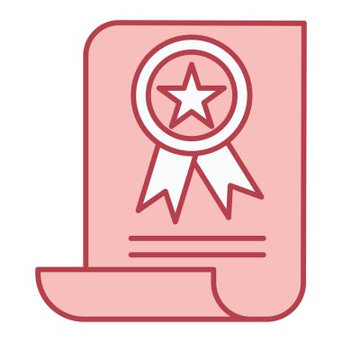 Sertifika. Web simgesi basit illüstrasyon