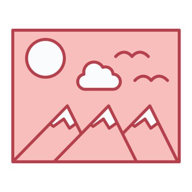 Bir dağ simgesinin vektör çizimi