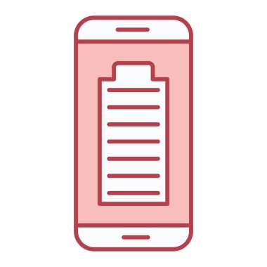 Cep telefonlu pil, vektör illüstrasyonu