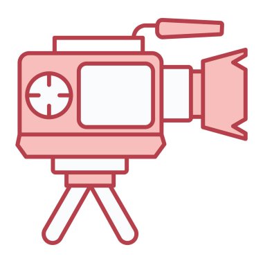 Kamera simgesi. Web için görüntü projektörü vektör çizgisi tasarım elementlerinin basit çizimi