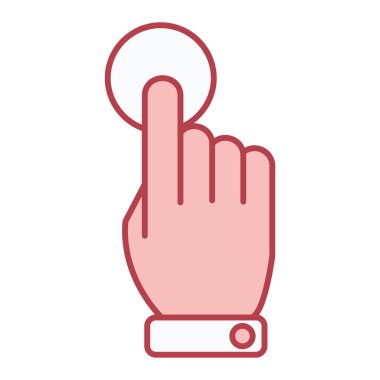 Parmak imleci simgesi olan el. taslak dokunmatik vektör illüstrasyonu. izole kontur sembolü