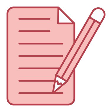 belge ve kalem. Web simgesi basit illüstrasyon