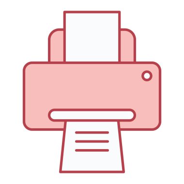 Yazıcı simgesi vektör illüstrasyonu