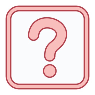 Soru işareti simgesi. Beyaz arka plan üzerinde Internet düğmesi