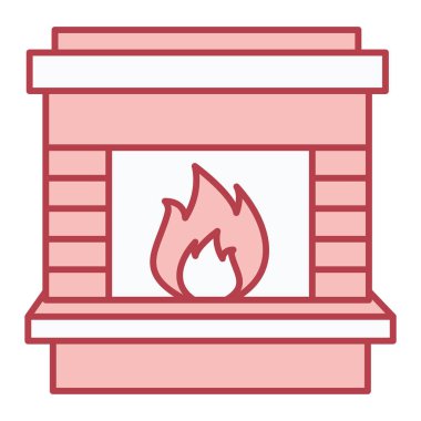 Şömine. Web simgesi basit tasarım