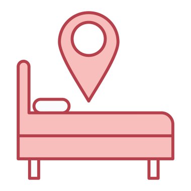 Hastane yatağı ikon vektör illüstrasyonu