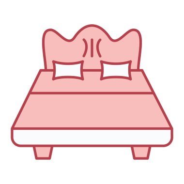 Yastık vektör illüstrasyon tasarımlı yatak