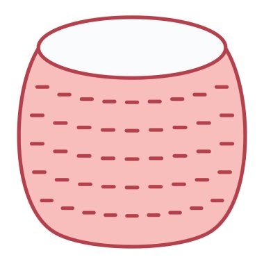 Kadın ve havlunun izole edilmiş tek bir nesnesinin vektör çizimi