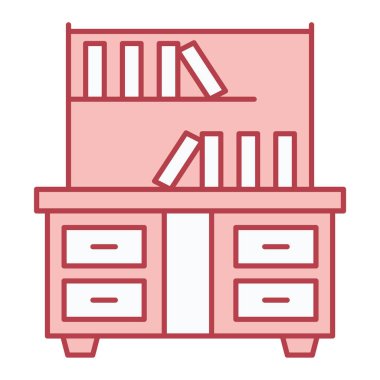 Kitaplık. Web simgesi basit illüstrasyon