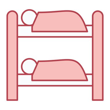 Yatak düz simgesi, vektör, illüstrasyon