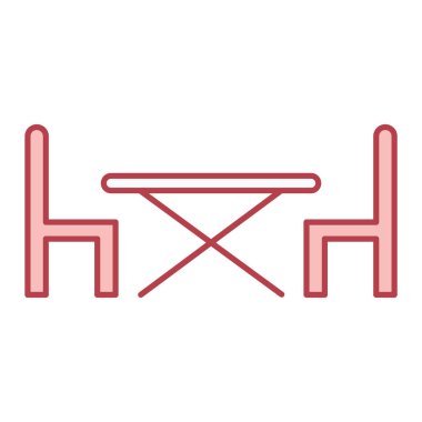 masa ve sandalye çizgisi simgesi. vektör illüstrasyonu