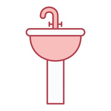 banyo lavabosu ikon vektör çizimi tasarımı