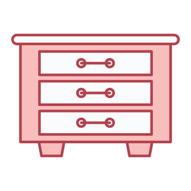 Çekmeceler simgesinin vektör illüstrasyonu