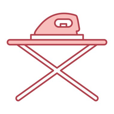 Ütü masası simgesi. Web tasarımı için kıyafet vektör sembolünün basit bir gösterimi