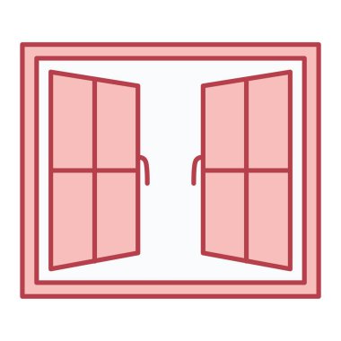 Web ve mobil uygulama tasarımınız, gardırop logosu konseptiniz için beyaz arkaplanda izole edilmiş pencere simgesi vektörü