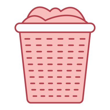 Çamaşır sepeti ikonu. beyaz arkaplanda izole edilmiş web tasarımı için çöp taşıyıcı simgelerinin çizgi filmi