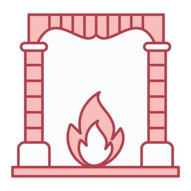 Ateş vektör illüstrasyon dizaynlı şömine