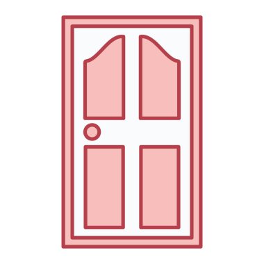 Kapı vektör simgesi. düz biçim illüstrasyonu