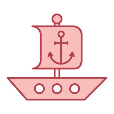 Gemi. Web simgesi basit illüstrasyon