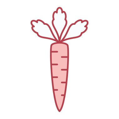 Havuç ikonu. Web için havuç vektör simgelerinin özet çizimi