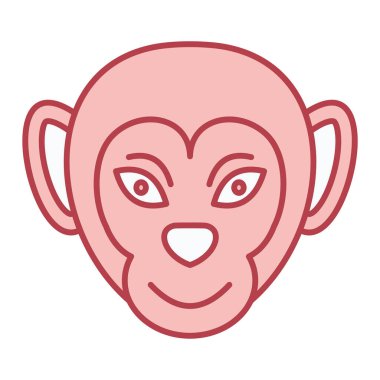 sevimli çizgi film maymunu gözleri ve yüz ifadesi vektör çizimi