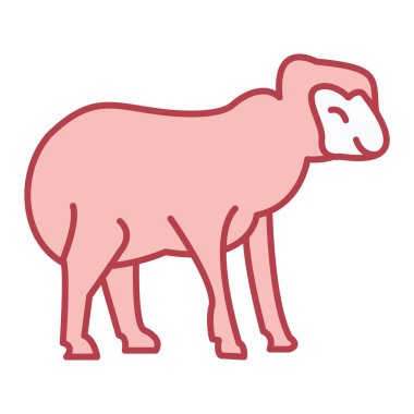 Şirin bir çizgi film koyununun vektör çizimi