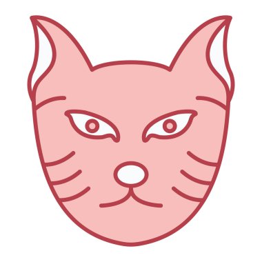 Şirin kedi yüzü izole edilmiş ikon vektör illüstrasyon tasarımı