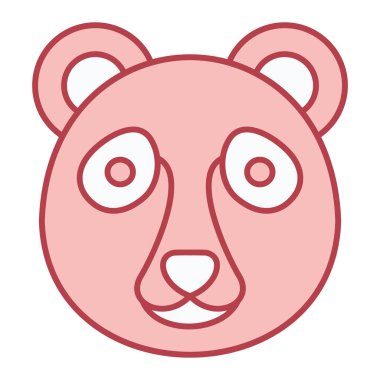 şirin ayı yüzü ikon vektör çizimi tasarımı