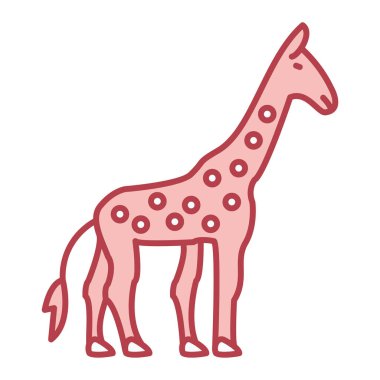 Zürafa ikonu. Beyaz arkaplanda izole edilmiş web tasarımı için deve vektör simgelerinin çizgi filmi