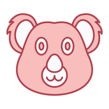 şirin domuz kafası ikon vektör çizimi tasarımı