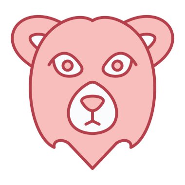 aslan yüzü ikon vektör illüstrasyonu